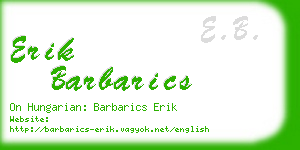 erik barbarics business card